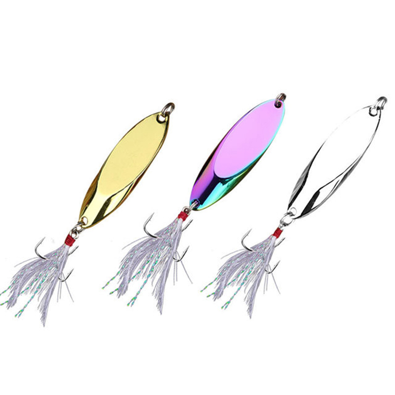 1pc 2.5g-35g Metal Spoon Lure  - Fishing Hook Treble 评论和价格