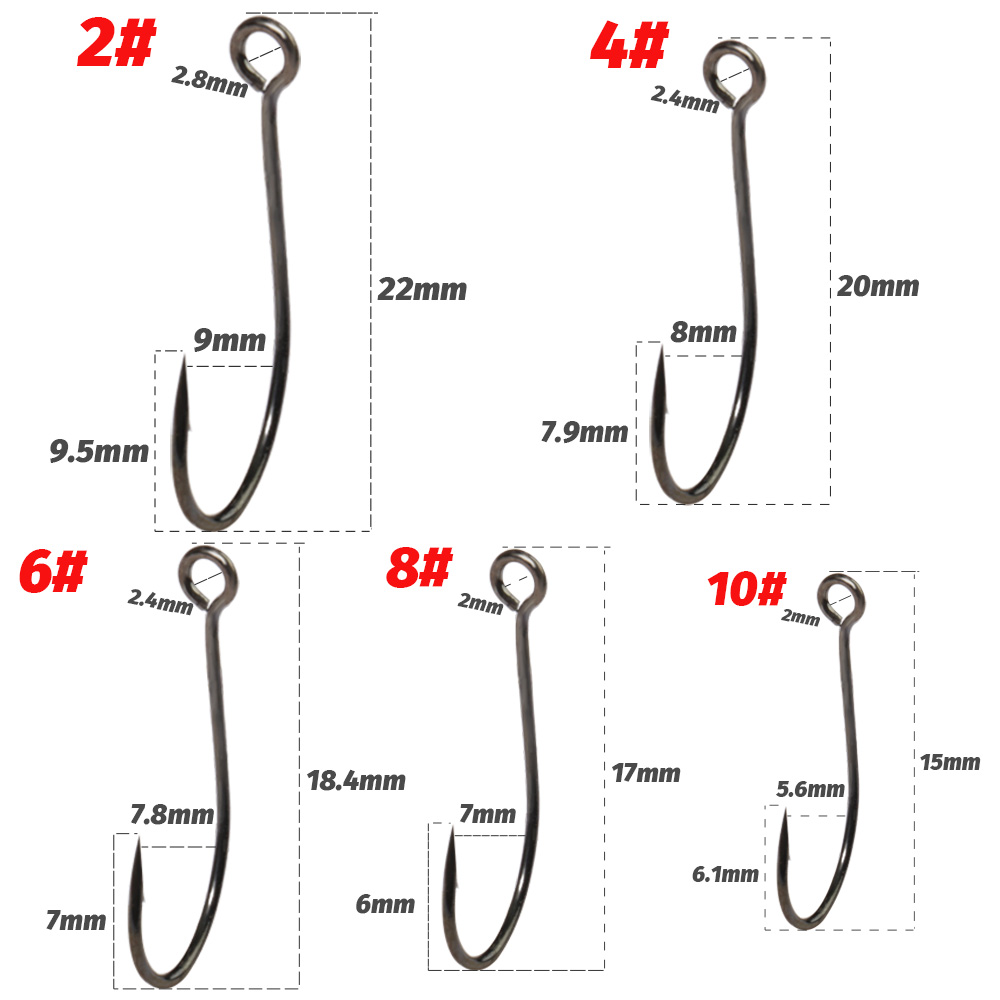 20PCS Big Ring Single Hooks 2# - Fishing Hook Circle 评论和价格