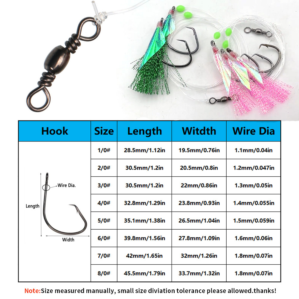 Bimoo 10packs Seawater Fishing - Fishing Hook Size 评论和价格
