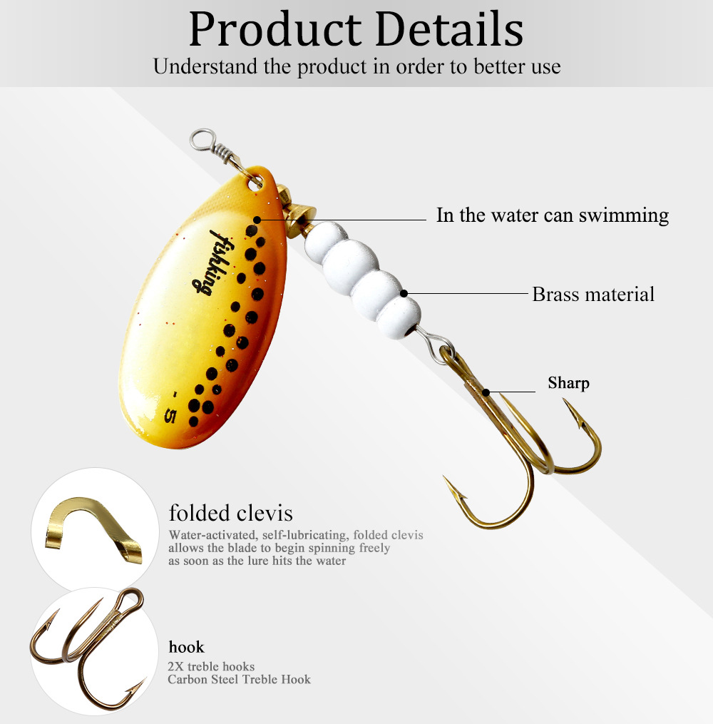 1pcs Spinner Bait 3.9/4.6/7.4/ - Fishing Hook Treble 评论和价格