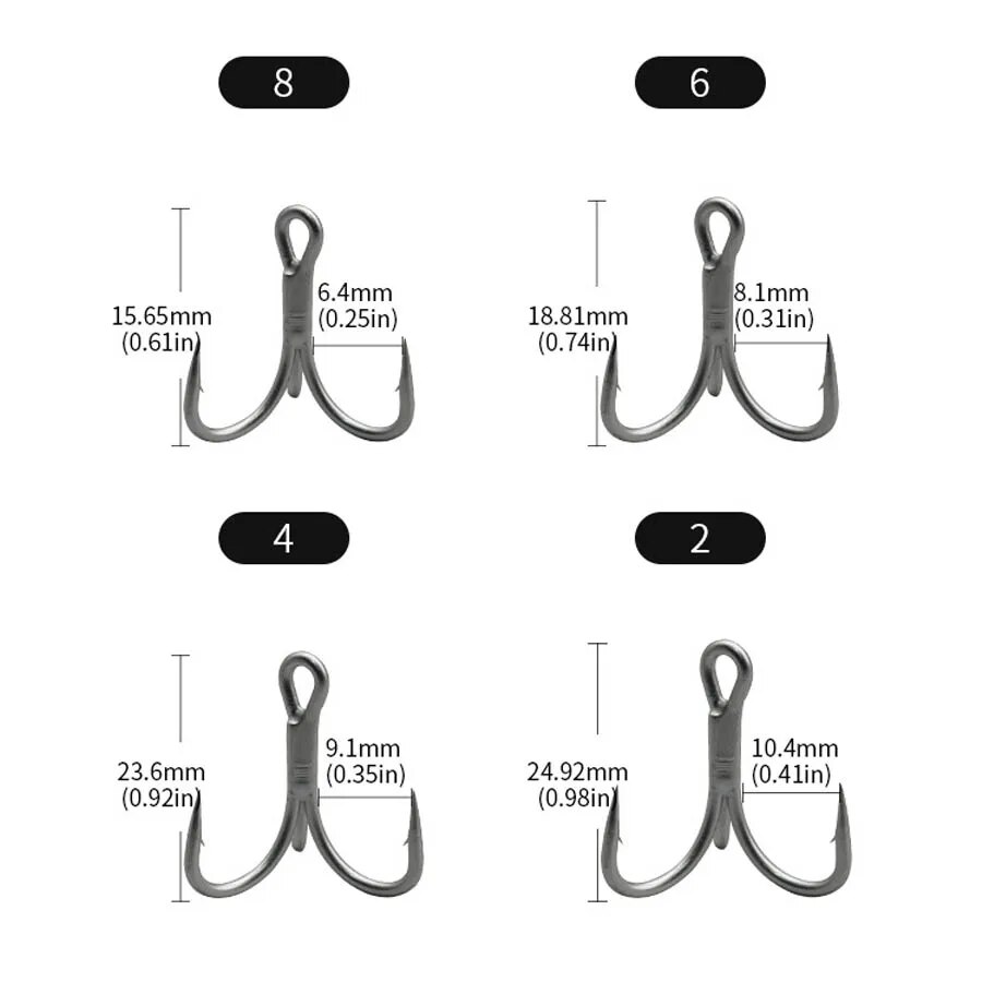 Fishing Treble Hooks High Carb - Fishing Hook Barbless 评论和价格