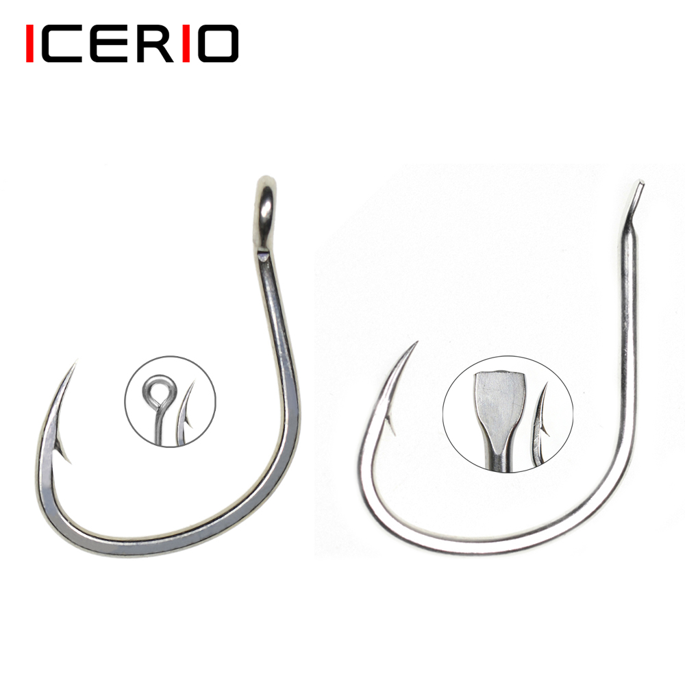 ICERIO 10PCS Matte Tin Coating - Fishing Hook Barbless 评论和价格