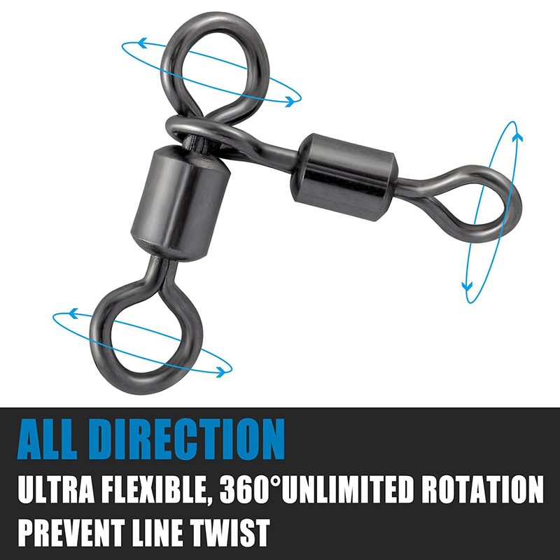 PRO BEROS 50Pcs 3 Way Swivels  - Fishing Hook Stainless Steel 评论和价格