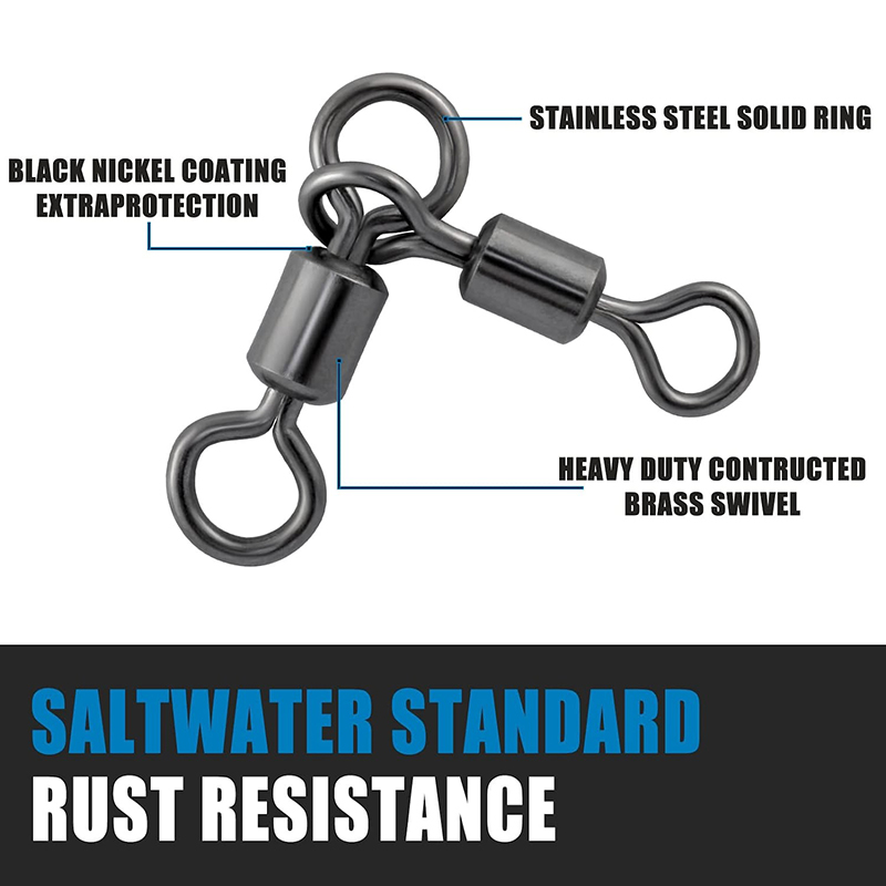 PRO BEROS 50Pcs 3 Way Swivels  - Fishing Hook Stainless Steel 评论和价格