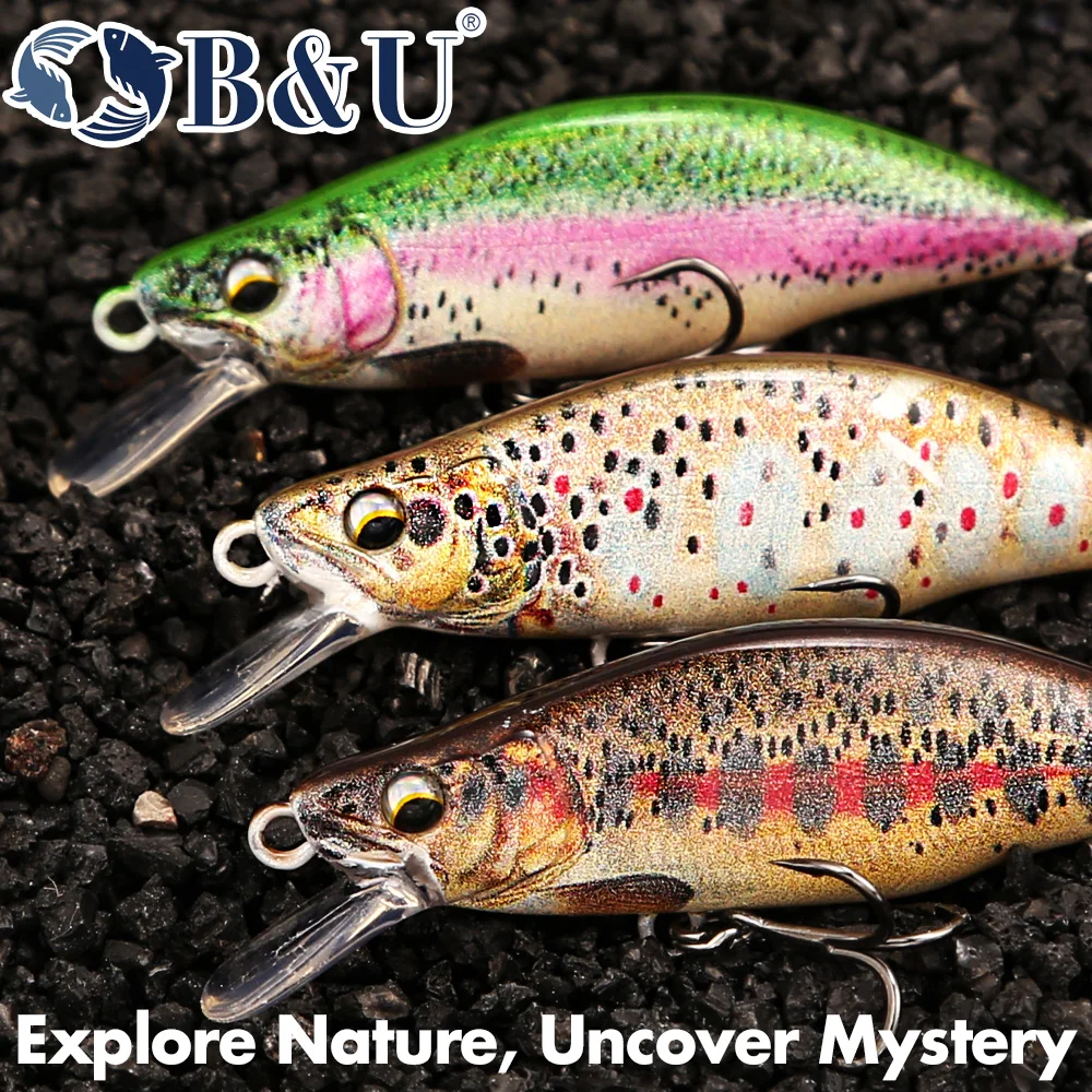 B&U Trout Pattern Hard Bait Si - Fishing Hook Treble 评论和价格