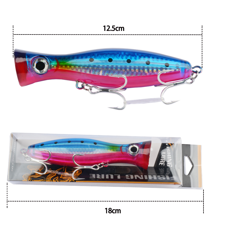 1pc 43g Big Popper Floating Wo - Fishing Hook Size 评论和价格