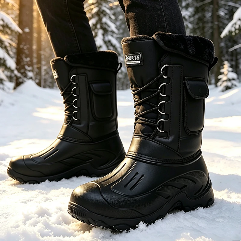 Men Winter Snow Boots Outdoor  - Fishing Hook Size 评论和价格