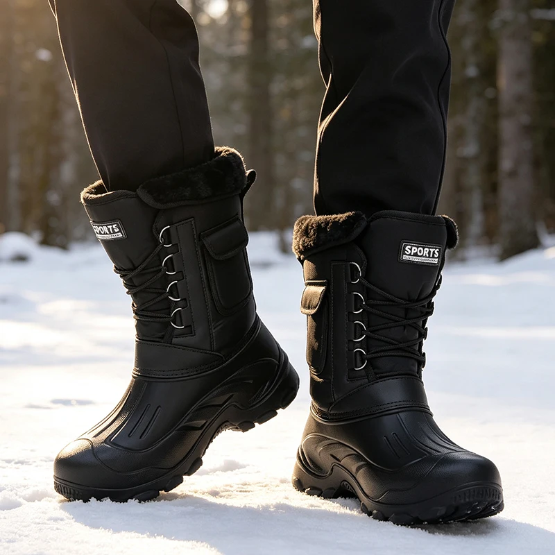 Men Winter Snow Boots Outdoor  - Fishing Hook Size 评论和价格