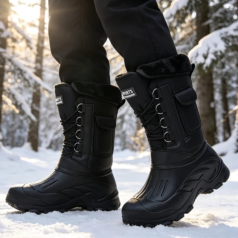 Men Winter Snow Boots Outdoor  - Fishing Hook Size 评论和价格