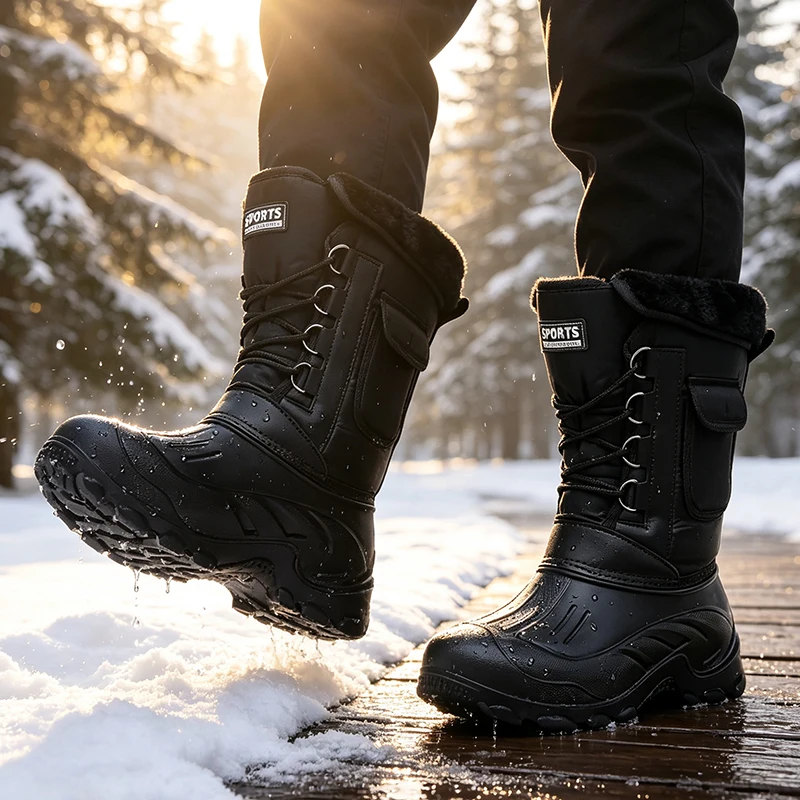 Men Winter Snow Boots Outdoor  - Fishing Hook Size 评论和价格