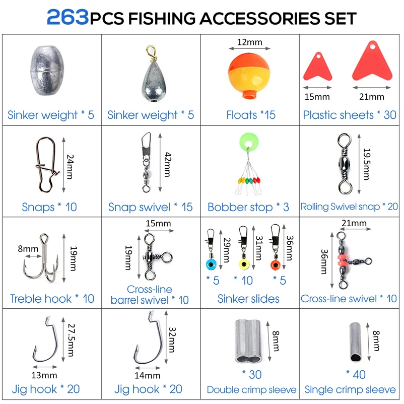 263pcs Outdoor Fishing Accesso - Fishing Hook Box 评论和价格