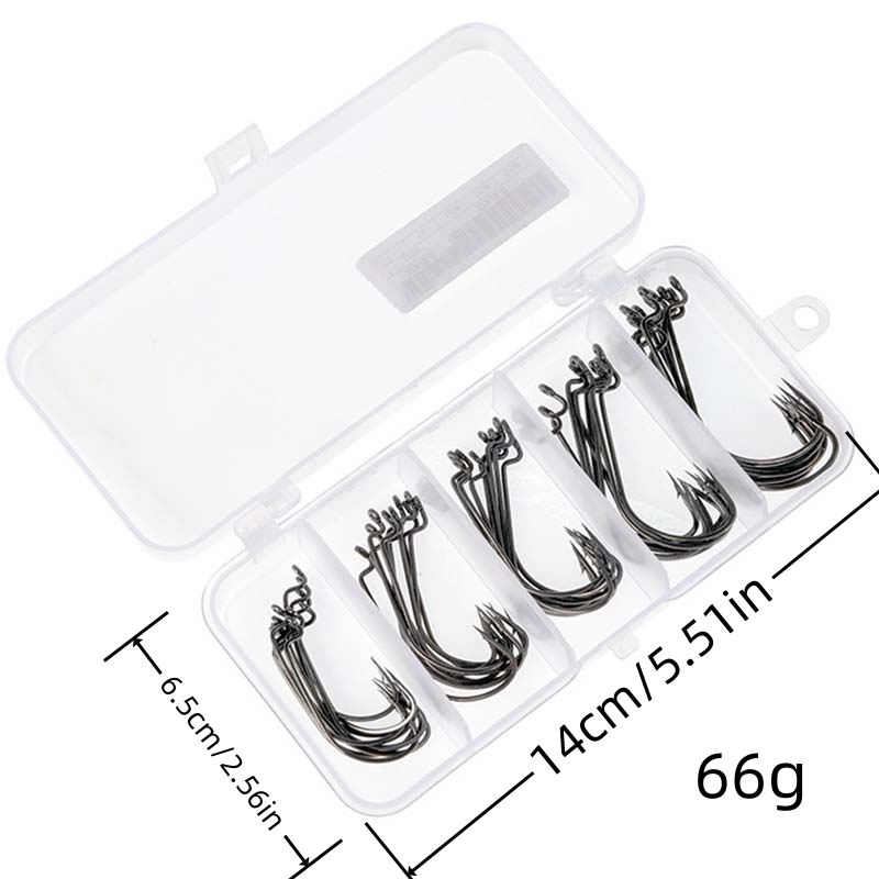 50Pcs/Box High Carbon Steel Fi - Fishing Hook Offset 评论和价格