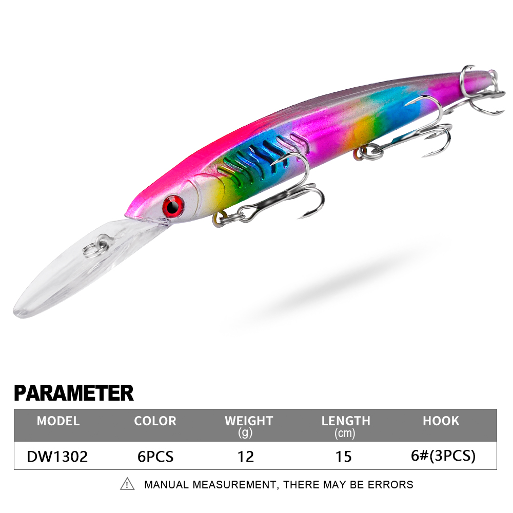 PROBEROS 15cm 12g Large Minnow - Fishing Hook Size 评论和价格